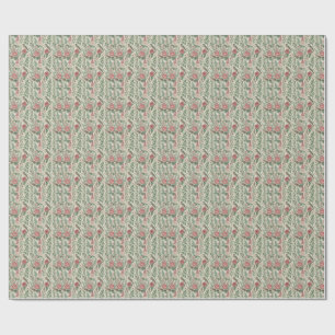 Vintage English Garden Bird & Rose Floral Pattern Wrapping Paper