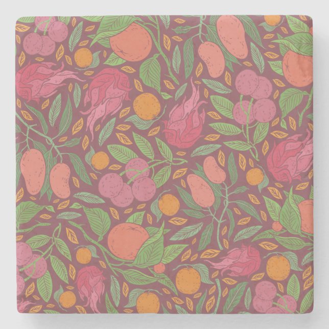 Vintage English garden pattern  Stone Coaster (Front)