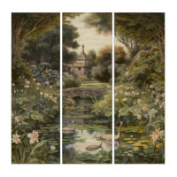 Vintage English Garden Swan Panoramic Heritage