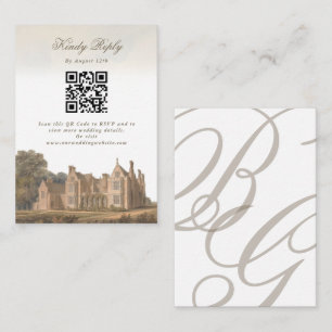 Vintage English Manor Chateau Villa Wedding Enclosure Card