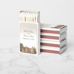 Vintage English Manor Chateau Villa Wedding Matchboxes