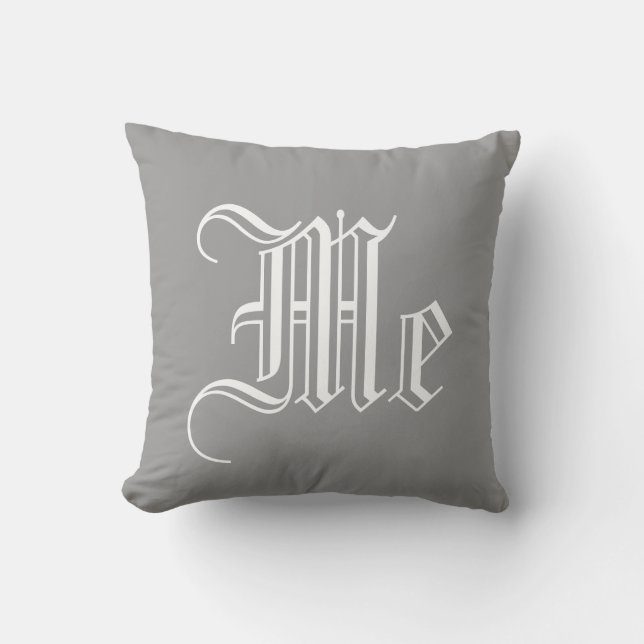 Vintage English personalized monogram Throw Pillow (Front)