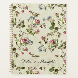Vintage English Rose Botanical Custom Name Planner