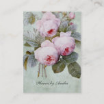 Vintage English Rose Garden Botanical Chubby Business Card at Zazzle