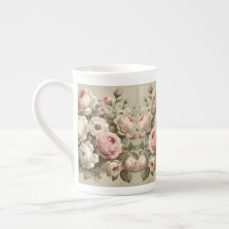 Vintage English Rose Garden Cottagecore Decor Bone China Mug