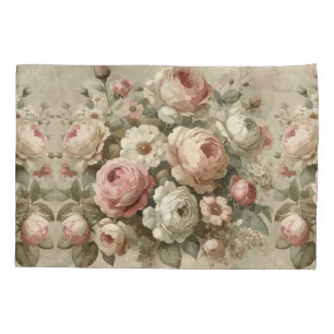 Vintage English Rose Garden Cottagecore Decor Pillow Case