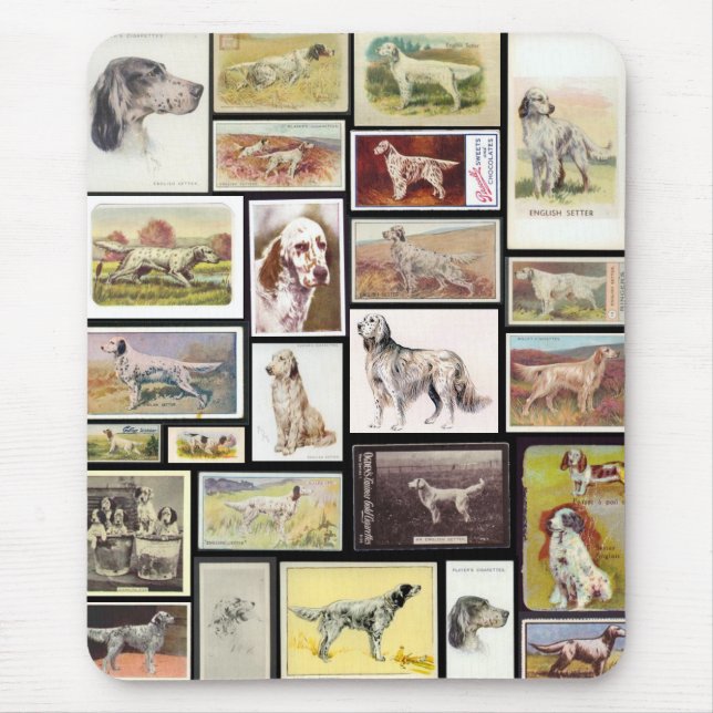 Vintage English Setter Cigarette Cards Mousepad (Front)