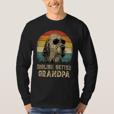 Vintage English Setter Grandpa Dog  Father s Day T-Shirt