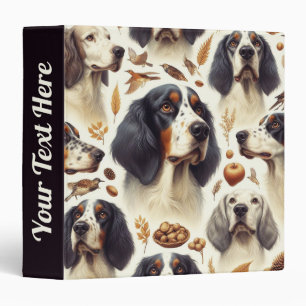 Vintage English Setter Seamless 3 Ring Binder