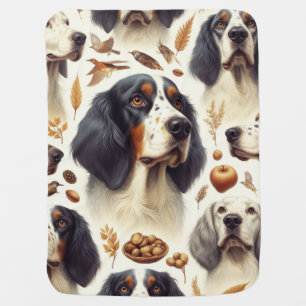 Vintage English Setter Seamless Baby Blanket