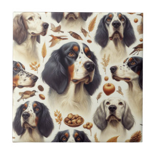 Vintage English Setter Seamless Ceramic Tile