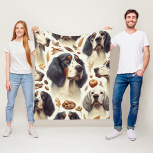 Vintage English Setter Seamless Fleece Blanket