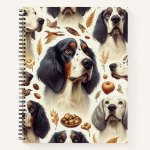 Vintage English Setter Seamless Notebook