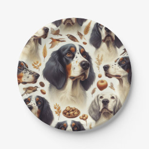 Vintage English Setter Seamless Paper Plates