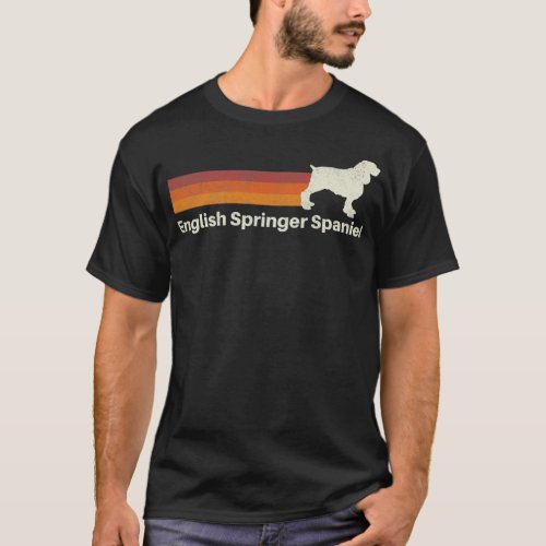 Vintage English Springer Spaniel Retro Mom Dad T_Shirt