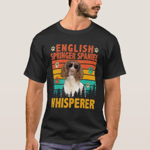 Vintage English Springer Spaniel Whisperer Dog Sun T-Shirt