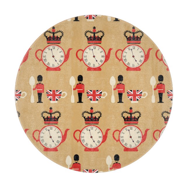 Vintage English tea: seamless pattern. Cutting Board (Front)
