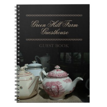 Vintage English Teapot Guesthouse Guest Book by PBsecretgarden at Zazzle