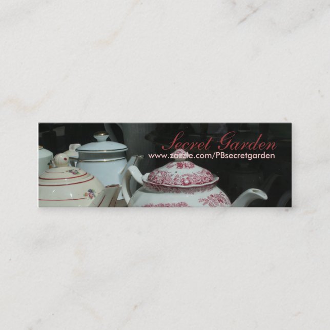 Vintage English Teapot Teatime Business Card 1 (Front)