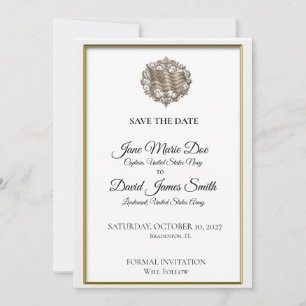 Vintage Engraved American Flag Save The Date