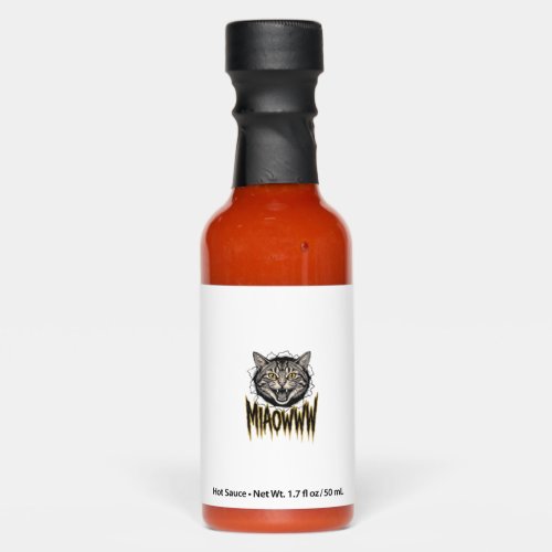 Vintage Engraved Angry Cat MIAOWWW Vector Design_1 Hot Sauces