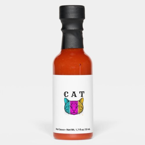 Vintage Engraved Cat Color Block Graphic Design_1 Hot Sauces