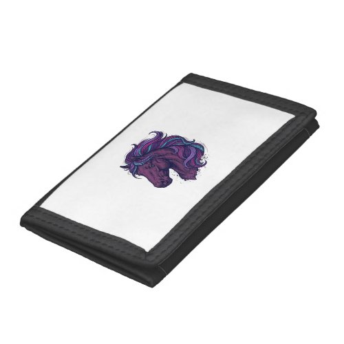 Vintage Engraved Colorful Horse Head Art Shirt_1 Trifold Wallet