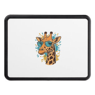 Vintage Engraved Cool Giraffe Sunglasses Shirt Des Hitch Cover