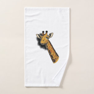 Vintage Engraved Cute Giraffe Shirt Design_1 Hand Towel