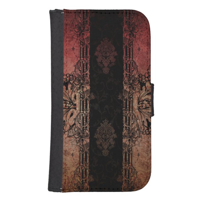 Vintage Engraved Damask Samsung Galaxy Wallet Case (Front)