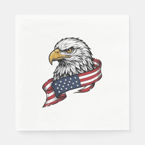 Vintage Engraved Eagle Patriotic Shirt Design_1 Napkins