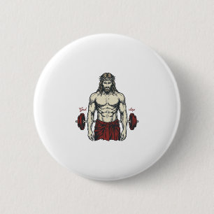 Vintage Engraved Faith Strength Graphic Design_1 Button