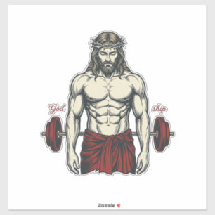Vintage Engraved Faith Strength Graphic Design_1 Sticker