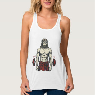 Vintage Engraved Faith Strength Graphic Design_1 Tank Top