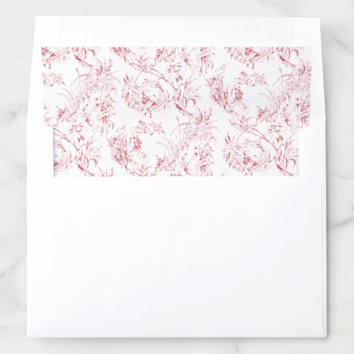 Vintage Engraved French Floral Fantasy Toile_Pink Envelope Liner