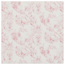 Vintage Engraved French Floral Fantasy Toile-Pink Fabric