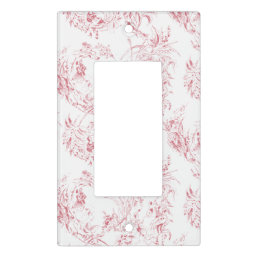 Vintage Engraved French Floral Fantasy Toile-Pink  Light Switch Cover