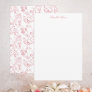 Vintage Engraved French Floral Fantasy Toile-Pink Note Card