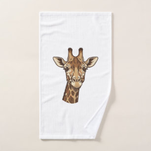 Vintage Engraved Giraffe Head Vector Design_1 Hand Towel