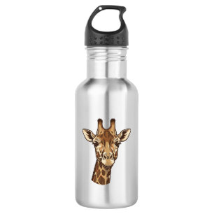Vintage Engraved Giraffe Head Vector Design_1 Stainless Steel Water Bottle
