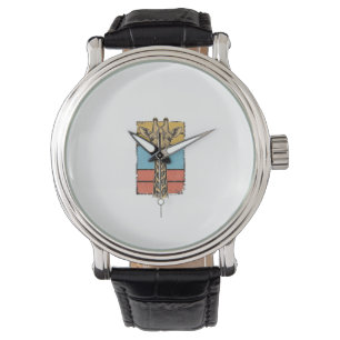 Vintage Engraved Giraffe Retro Stripes Shirt Desig Watch