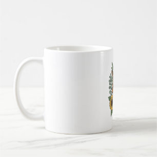 Vintage Engraved Giraffe Sunflower Floral Shirt_1 Coffee Mug