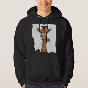 Vintage Engraved Giraffe With Flowers Shirt_1 Hoodie