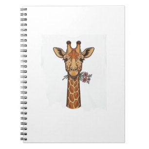 Vintage Engraved Giraffe With Flowers Shirt_1 Notebook