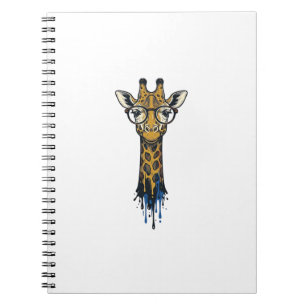 Vintage Engraved Giraffe With Glasses Design_1 Notebook