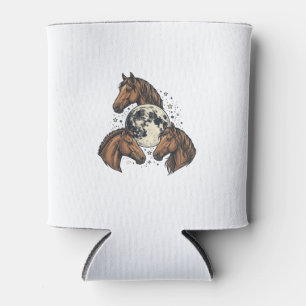 Vintage Engraved Horse Moon Vector T-Shirt Design_ Can Cooler