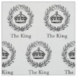 Vintage Engraved King's Crown and Laurel Wreath Fabric