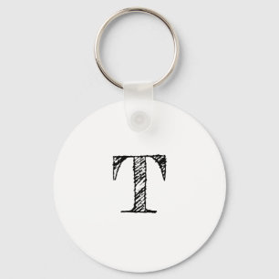 Vintage Engraved Monogram  Keychain