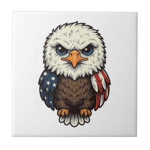 Vintage Engraved Patriotic Baby Eagle Shirt_1 Ceramic Tile