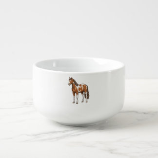 Vintage Engraved Pinto Horse Vector Design_1 Soup Mug